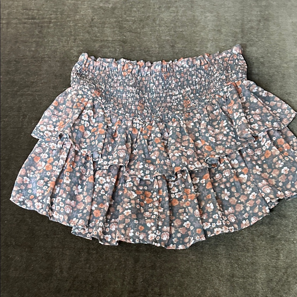 Altar'd State Floral Tiered Mini Skirt